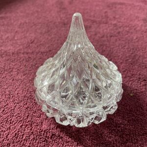 Hershey Kisses Crystal KISS Shaped Trinket Jewelry‎ Candy Dish with Lid